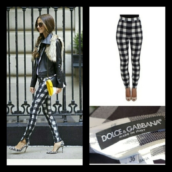 Dolce Gabbana BLACK WHITE CHECK TIGHTS PA‎ - Picture 1 of 3